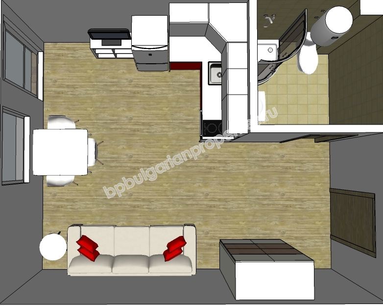 Новая меблированная студия на продажу близко к пляжу в курорте Бяла