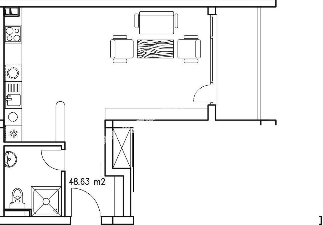 Большая меблированная студия на продажу близко к морю в курорте Солнечный Берег