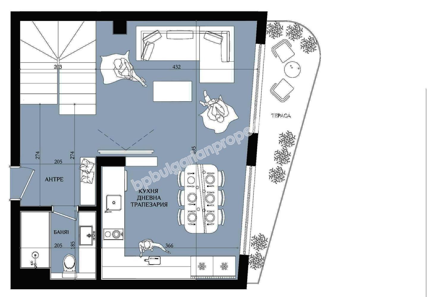 Трехкомнатная двухуровневая квартира на первой линии моря на продажу в квартале города Бургас - Сарафово